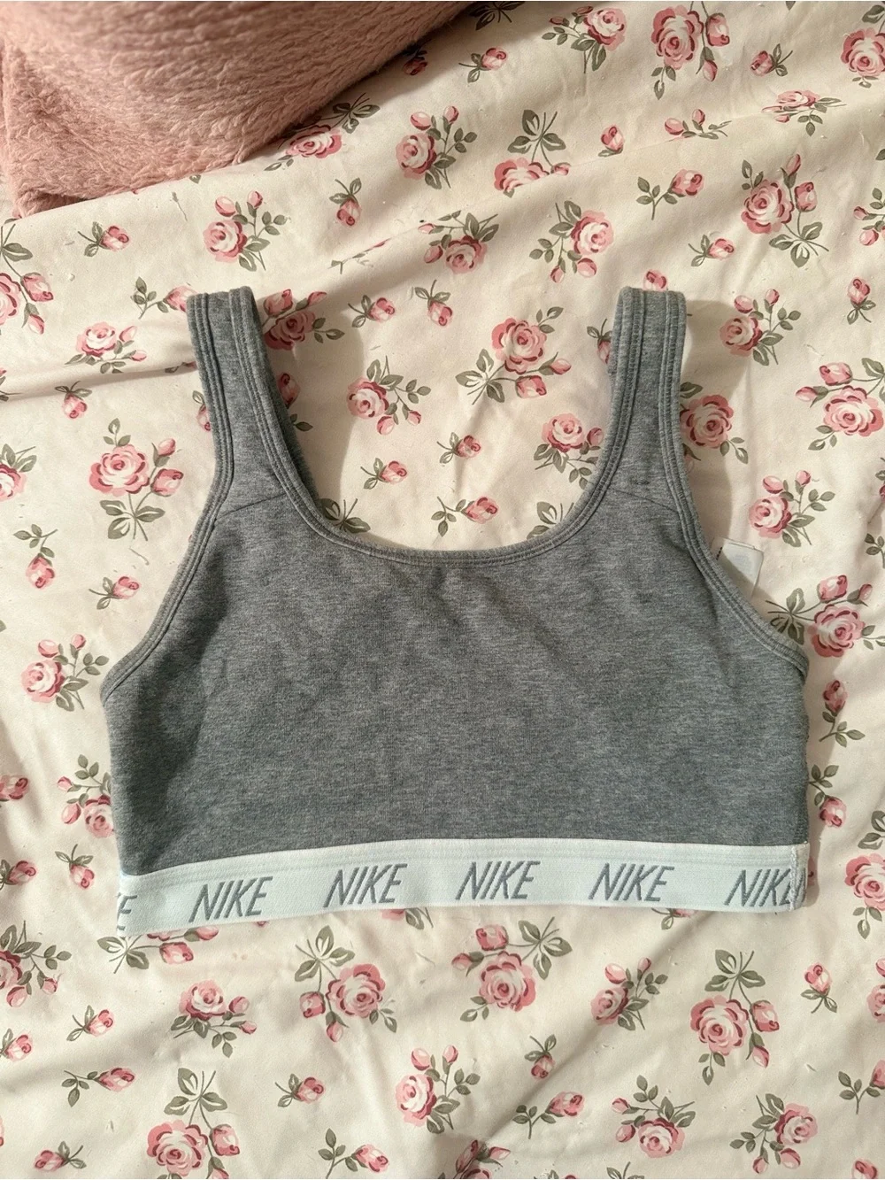 Nike Women's Gray Cotton Sports dri fit bra